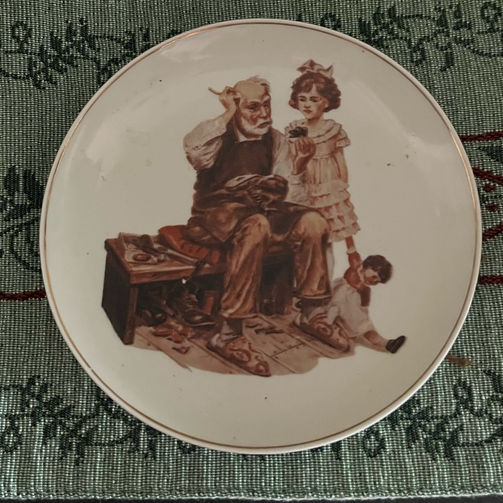 2 Norman Rockwell Small Plates